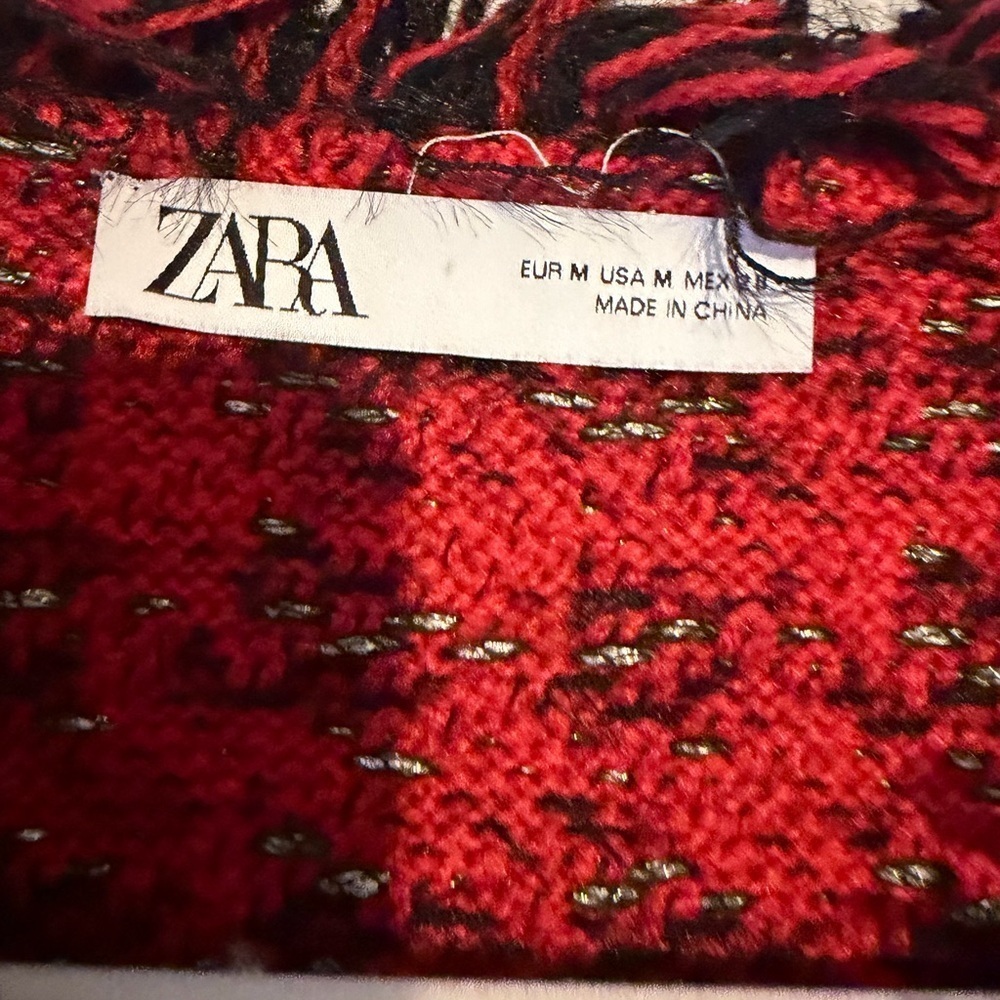 ZARA BOHO CHIC SHORT TWEED JACKET SIZE M - Picture 4 of 5